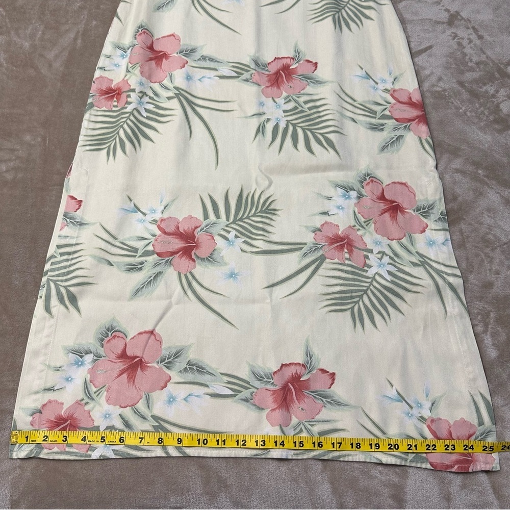 Tommy Bahama 100% Silk Hawaiian Floral Sleeveless Maxi Yellow Dress Size Medium - Picture 10 of 10
